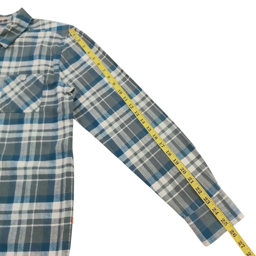 Quiksilver Waterman Mens Small Green Flannel Shirt Plaid Tailored Fit Casual - Picture 12 of 12